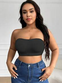 2pcs/Set Summer Strapless Seamless Bandeau Bras, Non-Slip Anti-Flashing Plus Size Tube Tops - Multicolor - View 3