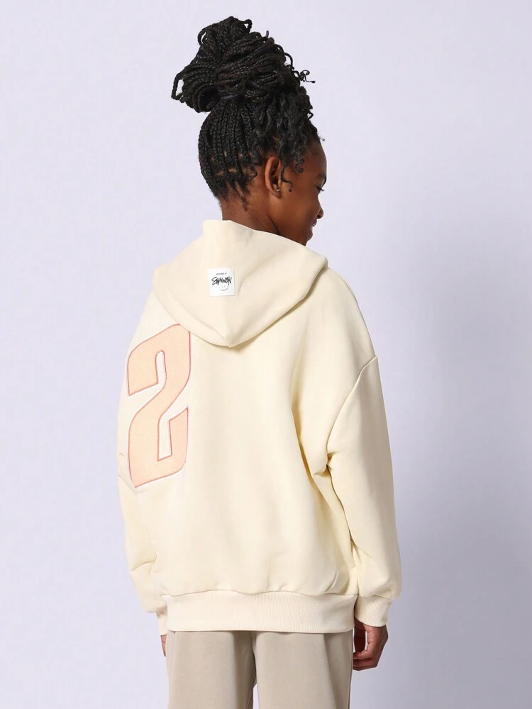 Cozy Varsity Star Graphic Pullover Hoodie With Pocket