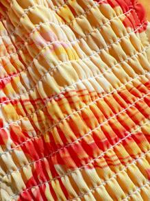 Swim Mod 女士夏季时尚沙滩装套装，细肩带上衣和系带侧比基尼下装两件套泳衣 - 彩色 - 查看 4