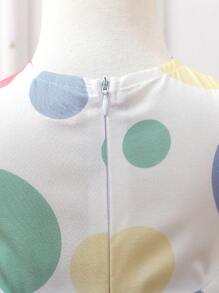 Souflis Souflis 女宝宝韩版休闲可爱无袖多色波点腰褶饰蝴蝶结雪纺连衣裙，夏季 - 彩色 - 查看 5