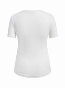 Modmama Pregnant Women Versatile Solid Color Short Sleeve Nursing T-Shirt, Short Sleeve Top - Khaki - View 6