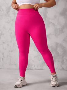 SHEIN Sport Studio Women Plus Size Seamless Ombre Leopard Print Leggings