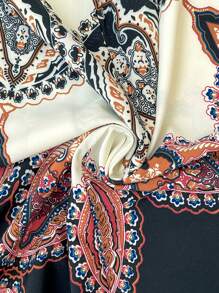 SHEIN Pregnant Women's Vacation Retro Floral Positioning Print Shoulder Straps Can Be Adjusted To Fit The Dress - Multicolor - View 7