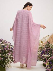 Al Najma Conjunto de ropa árabe para mujer: Abaya de manga abombada y vestido