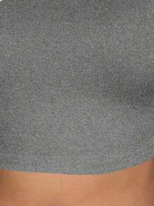 Chiquease Women Short Sleeve Solid Color T-Shirt, Casual Minimalist Everyday Wear - Dark Grey - View 4