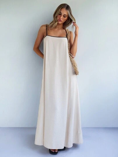 Forever 21 Váy dây màu tương phản rộng rãi thường ngày cho nữ