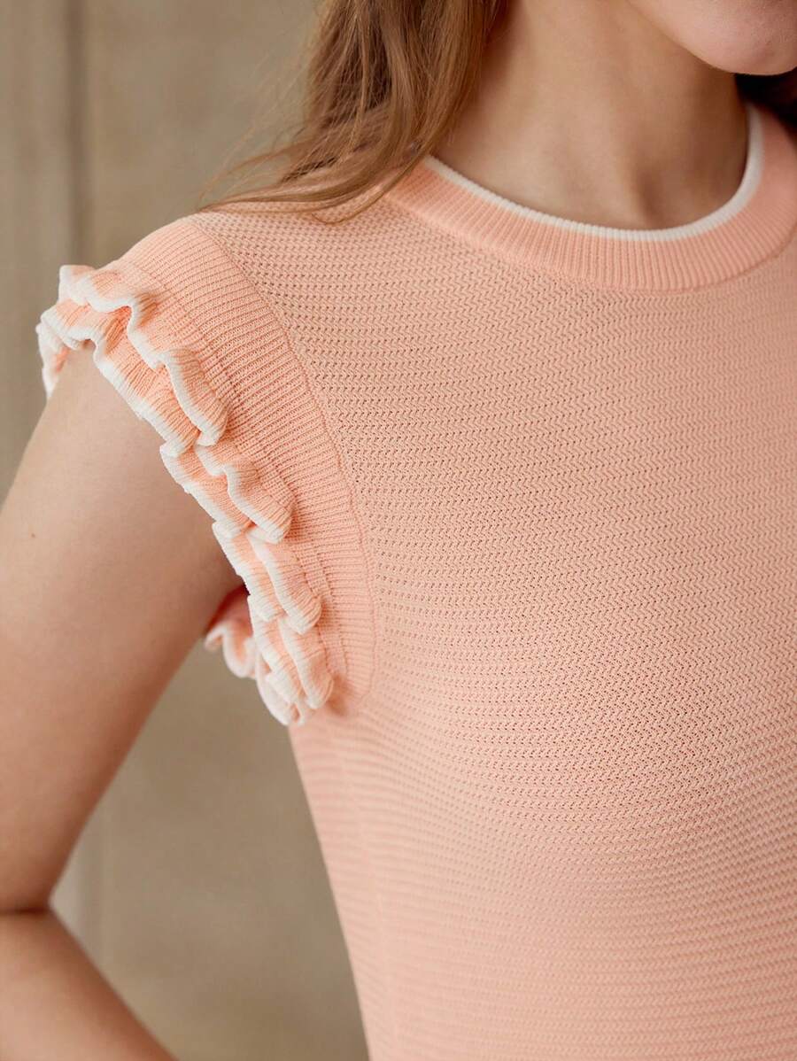 MOTF PREMIUM SWETER Z FALBANKĄ I KONTRASTOWYM WYKOŃCZENIEM