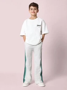 SUMWON Premium Athletic Jogger Sweatpants With Side Stripe Detail, Elastic Ankle Cuffs, Sporty Training Workout Bottoms For Urban Active Lifestyle - Grey - View 3