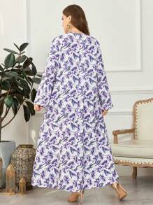 Al Najma Women's Loose Floral Print Round Neck Dress