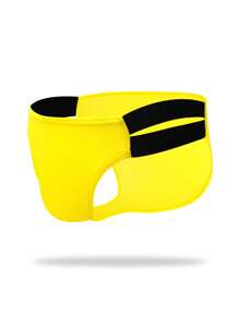 DrisQ Slips simples et sexy pour hommes avec ceinture de contraste de couleur - Jaune citron - Voir 2