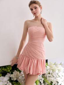 MOTF Soiréza CONTRAST MESH PUFFBALL COCKTAIL DRESS - Pink - View 6