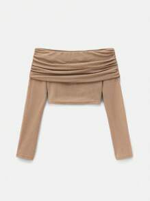 Maija Spring And Summer New Style Khaki Glitter Knitted One-Shoulder Top Waisted Sexy Skirt Women's Two-Piece Set Urban Modern Elegant Sleeveless Daily Casual Commuting Suitable For Going Out On Holiday, Holiday Party, Wedding Date Wear - Brown - View 7