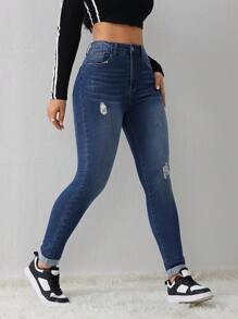 SHEIN Tall Women's Jeans Casual Skinny Stretch Pants Blue Jeans Jeans Women's Skinny Pants High Waist Leggings Leggings Slim Fit Women's Pants Tall Women's Jeans