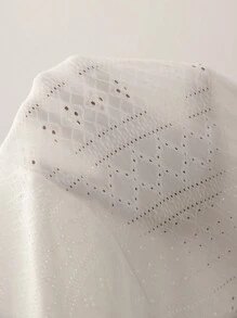 SHEIN EZwear White Embroidered See-Through Plus Size Tube Top For Women - White - View 6