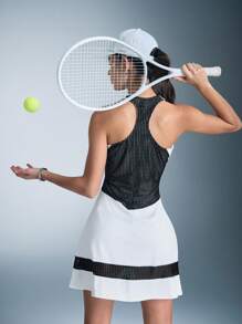 Women's Sleeveless Color Block Patchwork Casual Outdoor Mini Dress