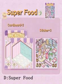 Thích hợp cho cảnh nhà thu nhỏ, nhãn dán trò chơi thương mại mô phỏng, chủ đề nướng bánh, đồ trang trí nhà thời trang, nhãn dán trang trí 3D thủ công và nhật ký tự làm, không cần cắt, quà tặng tiệc - Nhiều màu - Xem 6