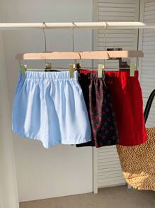 Comfortcana 3pcs/Set Women Elastic Waist Loose Casual Shorts - Multicolor - View 5
