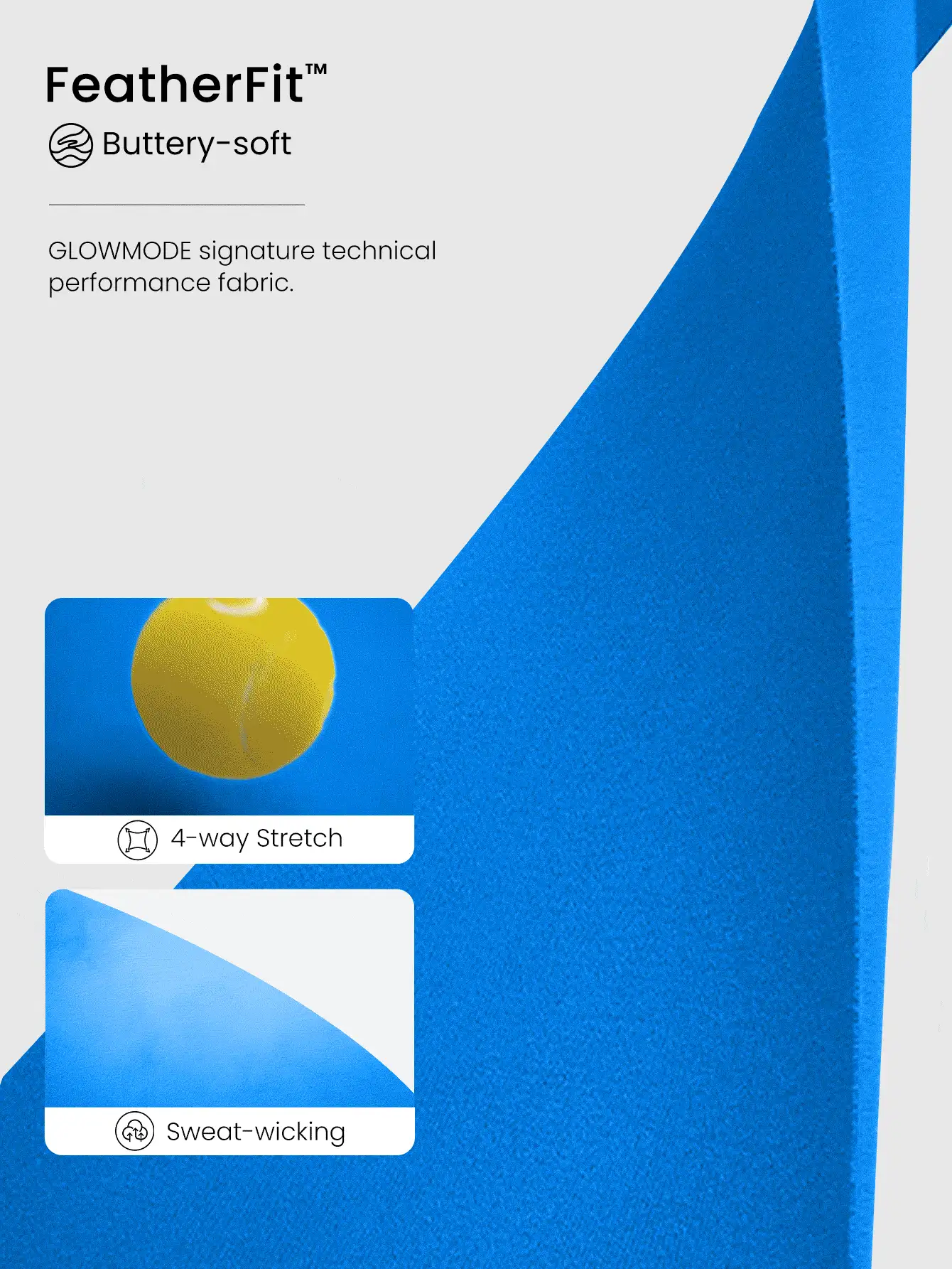 GLOWMODE FeatherFit™ 系带后背运动胸罩 红色背心 低冲击瑜伽日常 - Blue Power - 查看 4