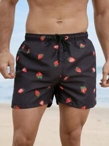 Manfinity Swimmode 男士简约时尚休闲沙滩短裤，日常穿着 - 彩色 - 查看 6