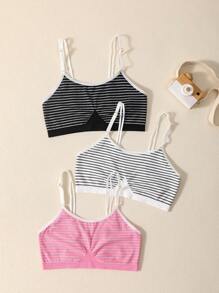 少女条纹印花复古风格内衣
