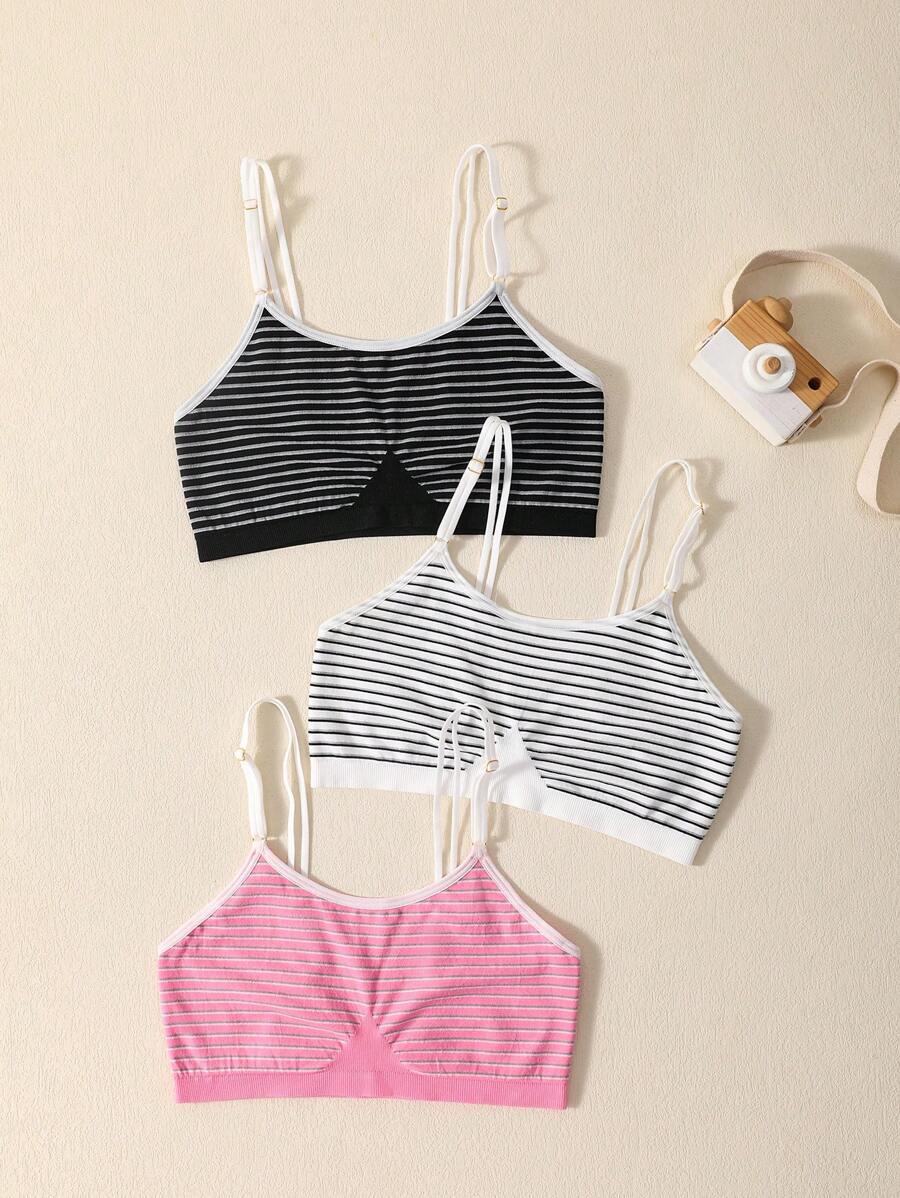 少女条纹印花复古风格内衣