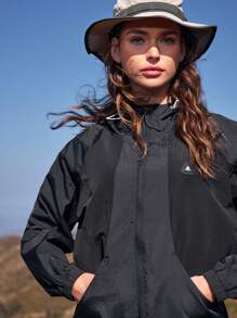 In My Nature 女士长袖连帽防晒夹克 - 黑色 - 查看 1