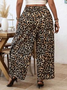 SHEIN Clasi 女士度假豹纹灯笼裤 - 咖啡棕 - 查看 2