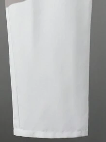 SHEIN Leap Crew 2pcs/Set Tween Boy Casual Gentleman Style Mandarin Collar Long Sleeve Shirt Jacket And Pants Set, Suitable For Commuting, School, Daily Casual Wear, Sports, Spring/Summer - White - View 8