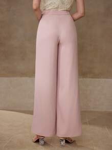 MOTF PREMIUM BUTTON DECOR PRESS CREASE SUIT PANTS - Pink - View 3