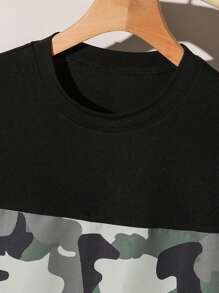 SHEIN 2pcs/Set Boys' Casual Minimalist Letter Print T-Shirt And Sports Shorts, Suitable For Spring/Summer Everyday Wear And Workout Outfits
