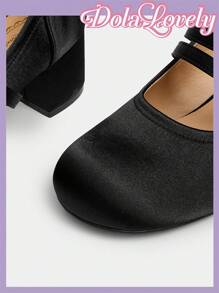 Dola Lovely Women's Adjustable Buckle Decor Fashion High Heel Pumps - Black - View 9