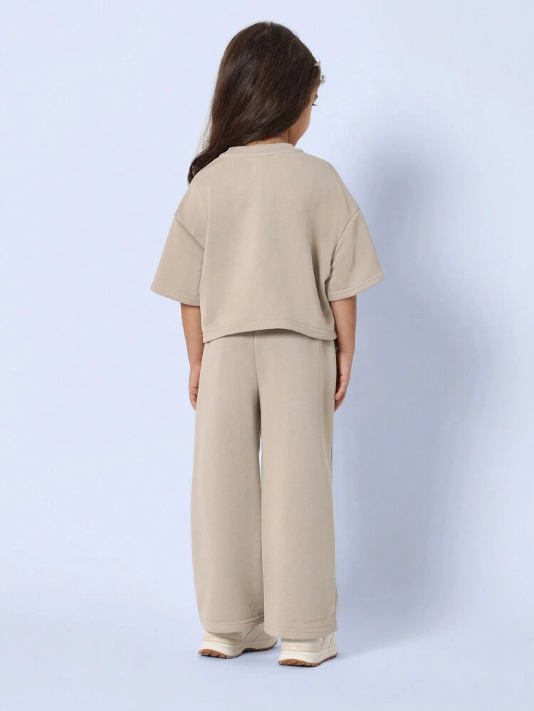 Ensemble deux pièces sweat-shirt décontracté à jambes larges et pantalon