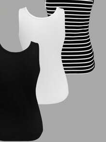 Chiquease Women's Casual Versatile Comfortable Round Neck Tank Top - Multicolor - View 3