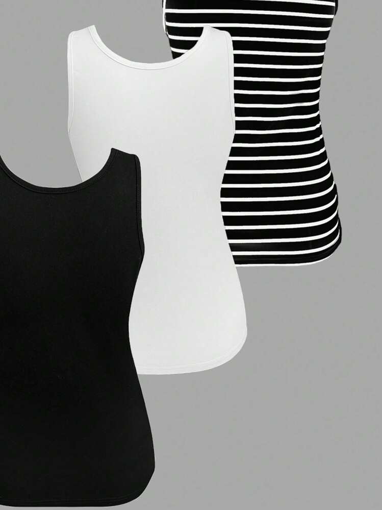 Chiquease Women's Casual Versatile Comfortable Round Neck Tank Top - Multicolor - View 3