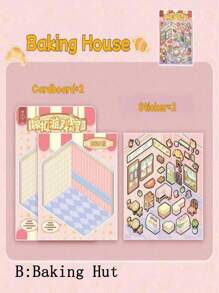 Thích hợp cho cảnh nhà thu nhỏ, nhãn dán trò chơi thương mại mô phỏng, chủ đề nướng bánh, đồ trang trí nhà thời trang, nhãn dán trang trí 3D thủ công và nhật ký tự làm, không cần cắt, quà tặng tiệc - Nhiều màu - Xem 4