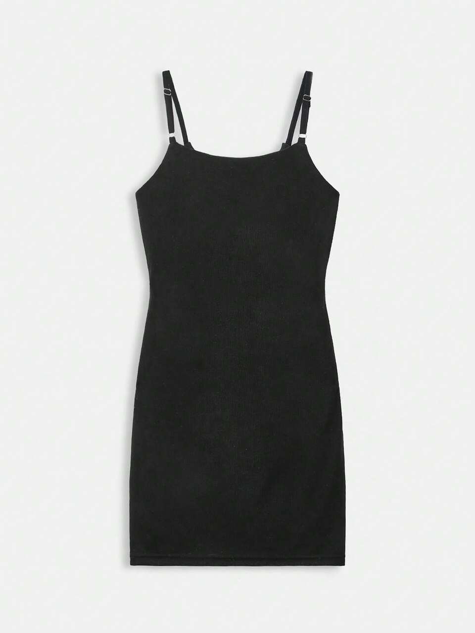 SHEIN Maija Novo Vestido Casual de Verão para Mulheres 2025, Preto, Alças Ajustáveis com Fivela de Metal, Design de Costura de Metal Cruzado, Vestido Tubinho Halterneck Finas, Moda Simples e Versátil, Adequado para Férias, Primavera, Dia de São Patrício