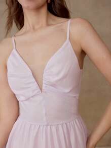 MOTF PREMIUM VESTIDO RECOGIDO CON ESTAMPADO DE FLORES - Rosa - Ver 2