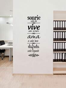 1pc Self-Adhesive Paper Wall Sticker, Simple Letter Graphic Removable Wall Decor For Home Decoration Room Decoration Stuff Wall Art Room Decor