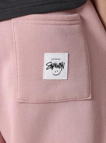 SUMWON Cozy Athletic Youth Sweatpants Adjustable Waist French Terry Jogger Style Classic Casual Wear Sports Running Workout Elastic Ankle Athletic Bottom - Dusty Pink - View 6