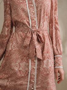 Anewsta Elegant, Intelligent Design Niche Printed Maxi Dress, Spring Vacation Outfits For Women