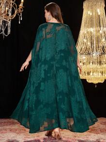 Modelyn 优雅花卉镂空宽松大码女式休闲夏季连衣裙