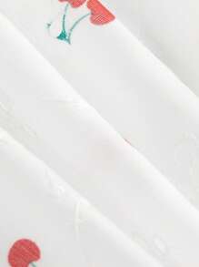 SHEIN EZwear Plus Size Cherry Print Pleated Skirt - Multicolor - View 3