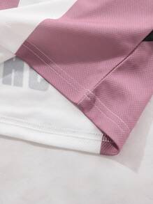 ROMWE MEN Prep 2pcs Men's Jersey Slogan Print T-Shirts, Suitable For Daily Wear In Spring/Summer - Multicolor - View 4