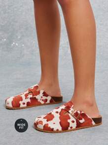 SHUZIA 女士宽版 Congac 奶牛印花舒适平底凉鞋 - 彩色 - 查看 4