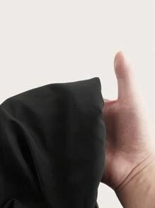 SHEIN EZwear Plus Size damska czarna spódnica w kwiaty, elastyczna talia, krótka spódnica w kształcie litery A