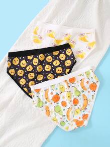 Set de 3 bragas casuales y sencillas para niñas, ropa interior cómoda, dulce y linda para adolescentes - Multicolor - Ver 2