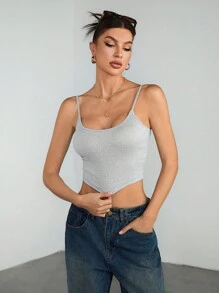 SHEIN Tall 4pcs Women Simple Solid Color Casual Versatile Cropped Camisole - Multicolor - View 6