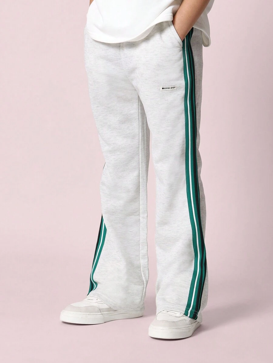 SUMWON Premium Athletic Jogger Sweatpants With Side Stripe Detail, Elastic Ankle Cuffs, Sporty Training Workout Bottoms For Urban Active Lifestyle - Grey - View 1