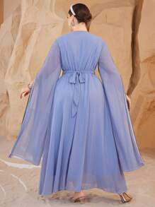 Al Najma Plus Size Arabic Style Women Long Sleeve Elegant Printed Luxury Casual Dress