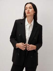 BizChic Black Long Sleeve Women's Business Attire, Elegant Outfit For Commuting, Spring/Summer, Graduation Season